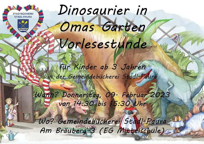 Dinosaurier in Omas Garten Vorlesestunde